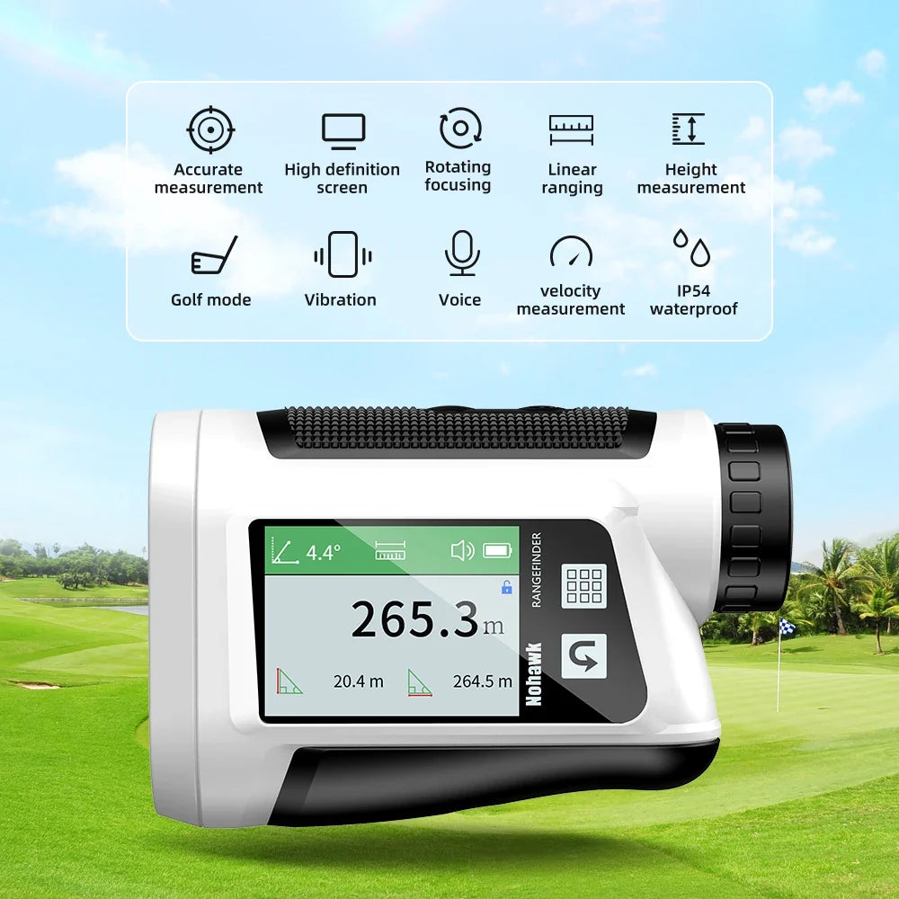 Golf Rangefinder with Side Screen & Slope Flag Lock