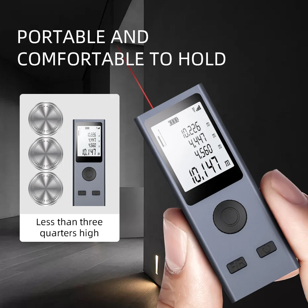 Mini Laser Distance Meter USB Rechargeable Digital Tape Measure