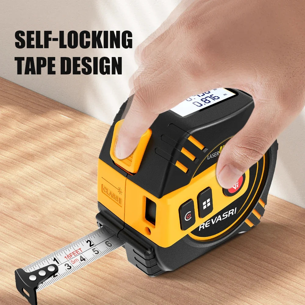 2-in-1 Laser Tape Measure Digital Distance Meter for DIY