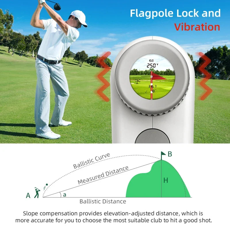 1000Yards Golf Laser Rangefinder Magnetic Tournament Legal