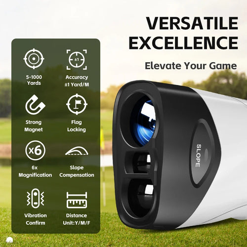 1000 Yard Golf Laser Rangefinder with Magnetic Slope Mount