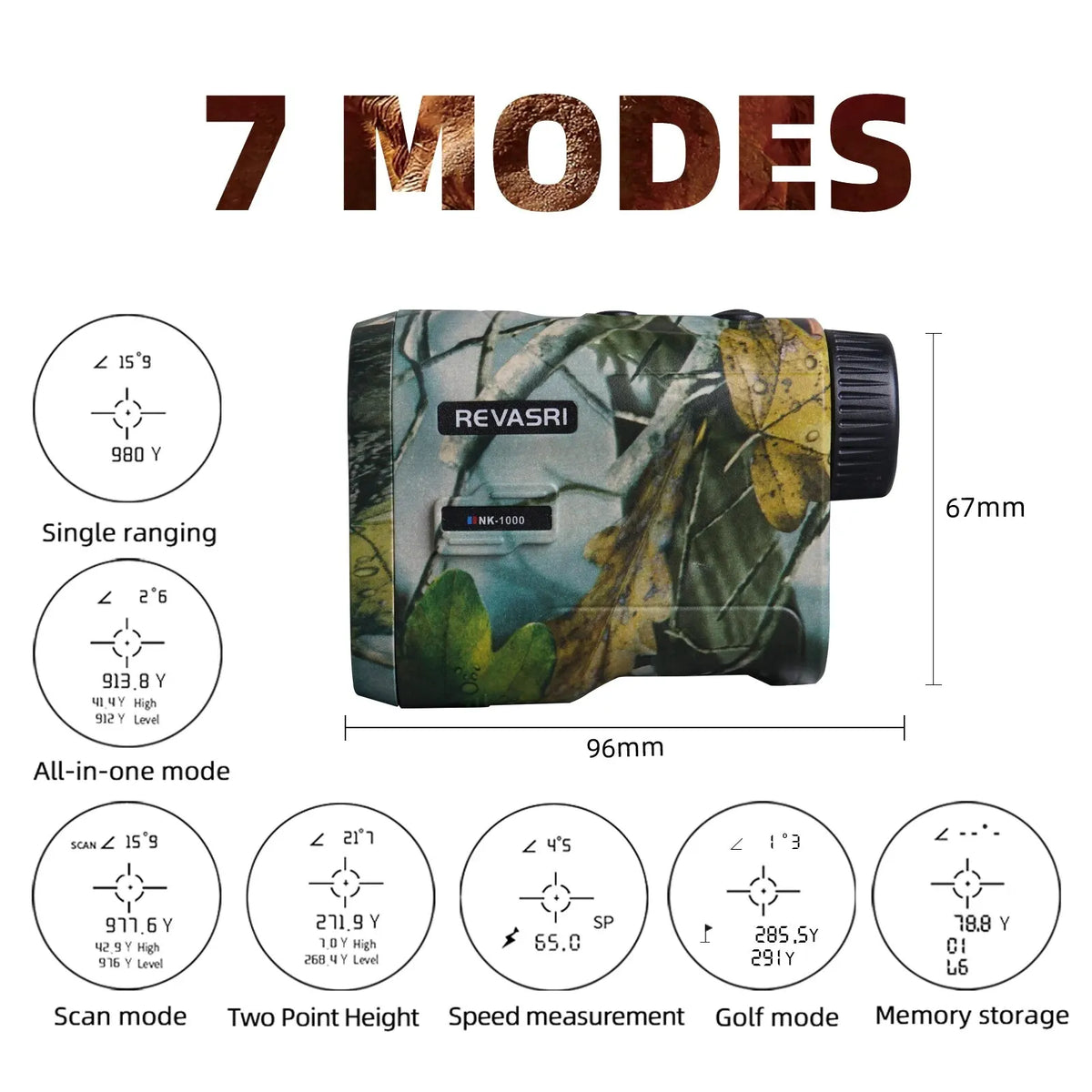 Hunting Laser Rangefinder Camo 1000m Target Acquisition