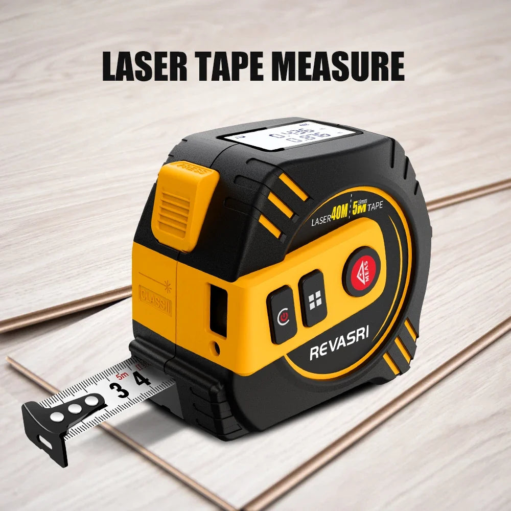 2-in-1 Laser Tape Measure Digital Distance Meter for DIY