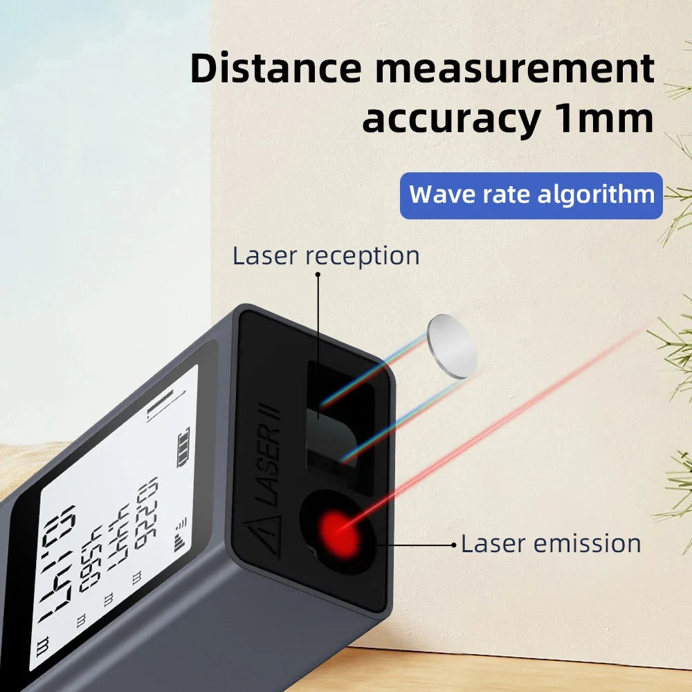 Mini Laser Rangefinder - Digital Tape Measure Aluminum for Interior Design