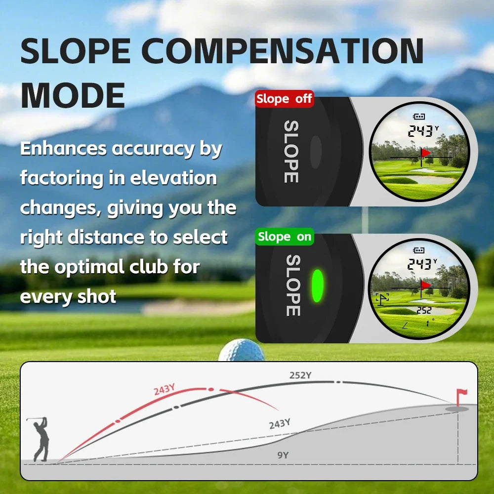 1000 Yard Golf Laser Rangefinder with Magnetic Slope Mount