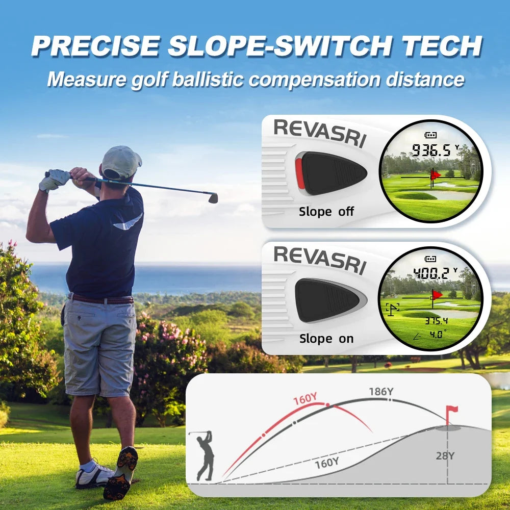 1300Y Magnetic Golf Rangefinder with Slope Switch