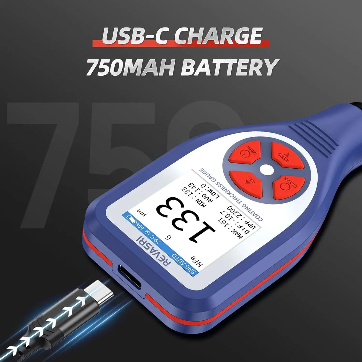 Precision Mini Coating Thickness Gauge - Digital Fe/NFe Paint Meter