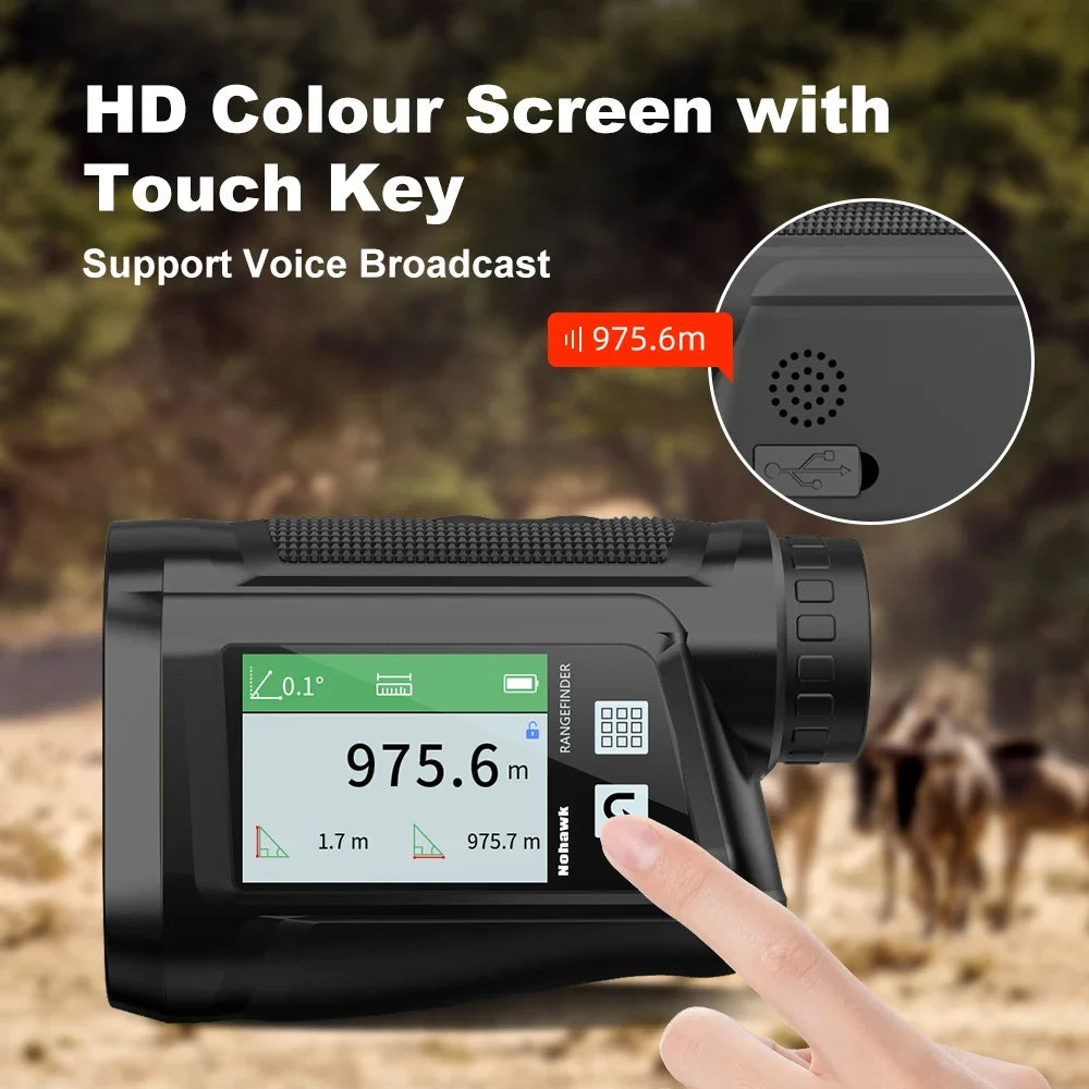 1500m Laser Rangefinder with HD Touch Screen for Golf & Hunt