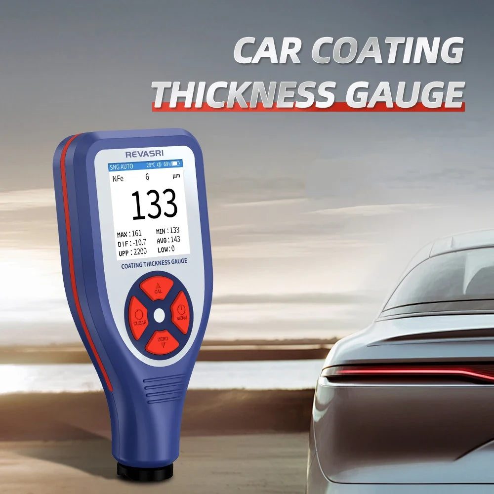 Precision Mini Coating Thickness Gauge - Digital Fe/NFe Paint Meter