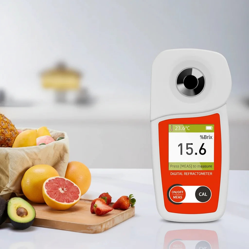 Digital Brix Refractometer - 0-55% Sugar Meter for Fruit
