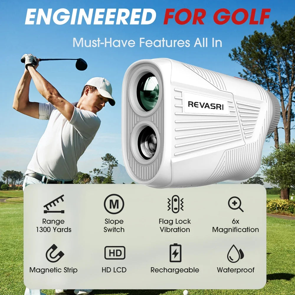 Mini Golf Rangefinder - 1300yd Slope & Magnetic Mount