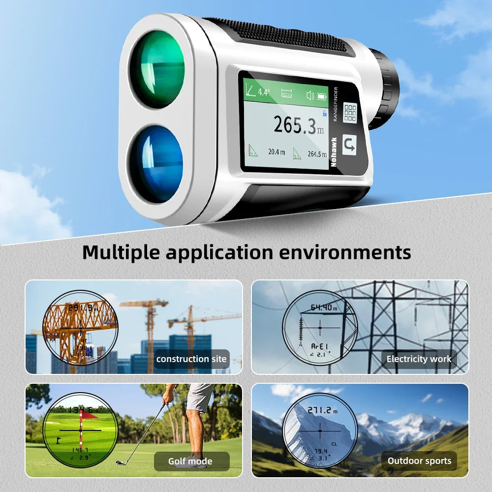 Golf Rangefinder with Side Screen & Slope Flag Lock