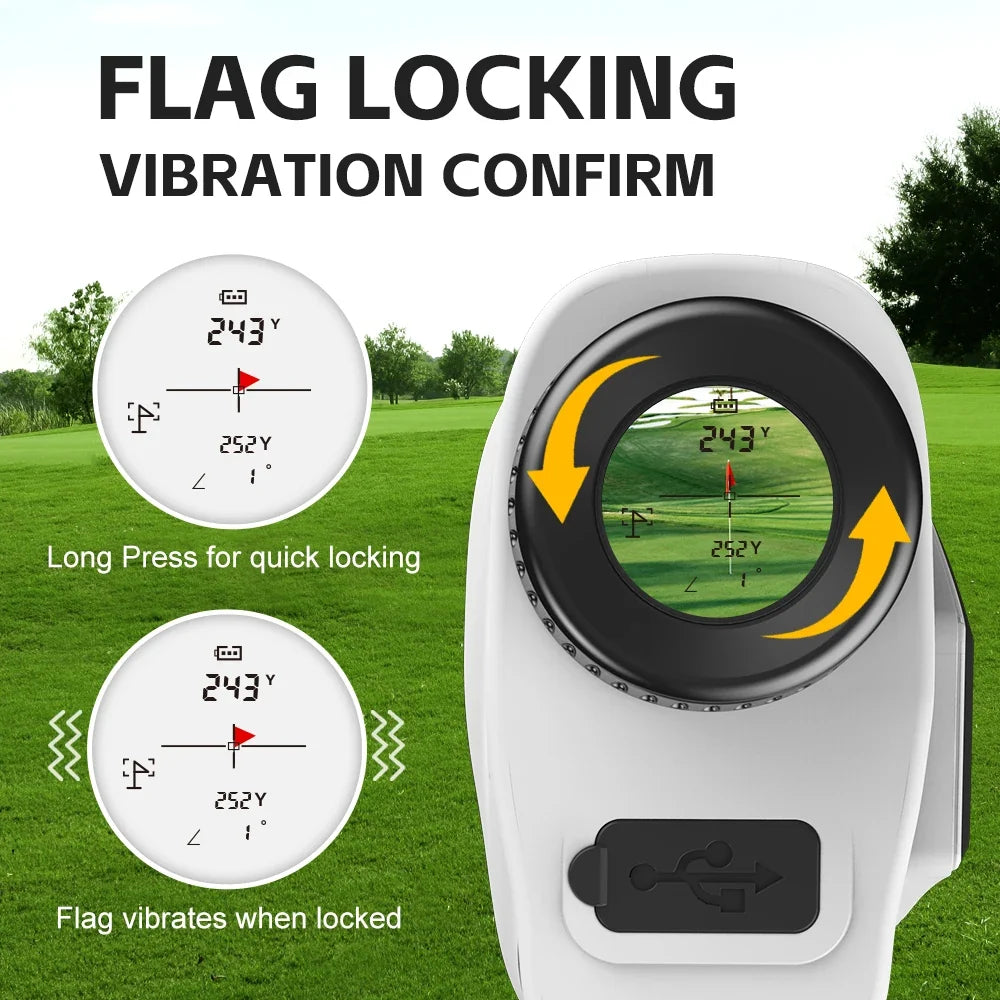 1000 Yard Golf Laser Rangefinder with Magnetic Slope Mount