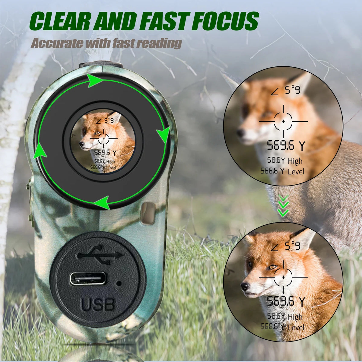 Hunting Laser Rangefinder Camo 1000m Target Acquisition