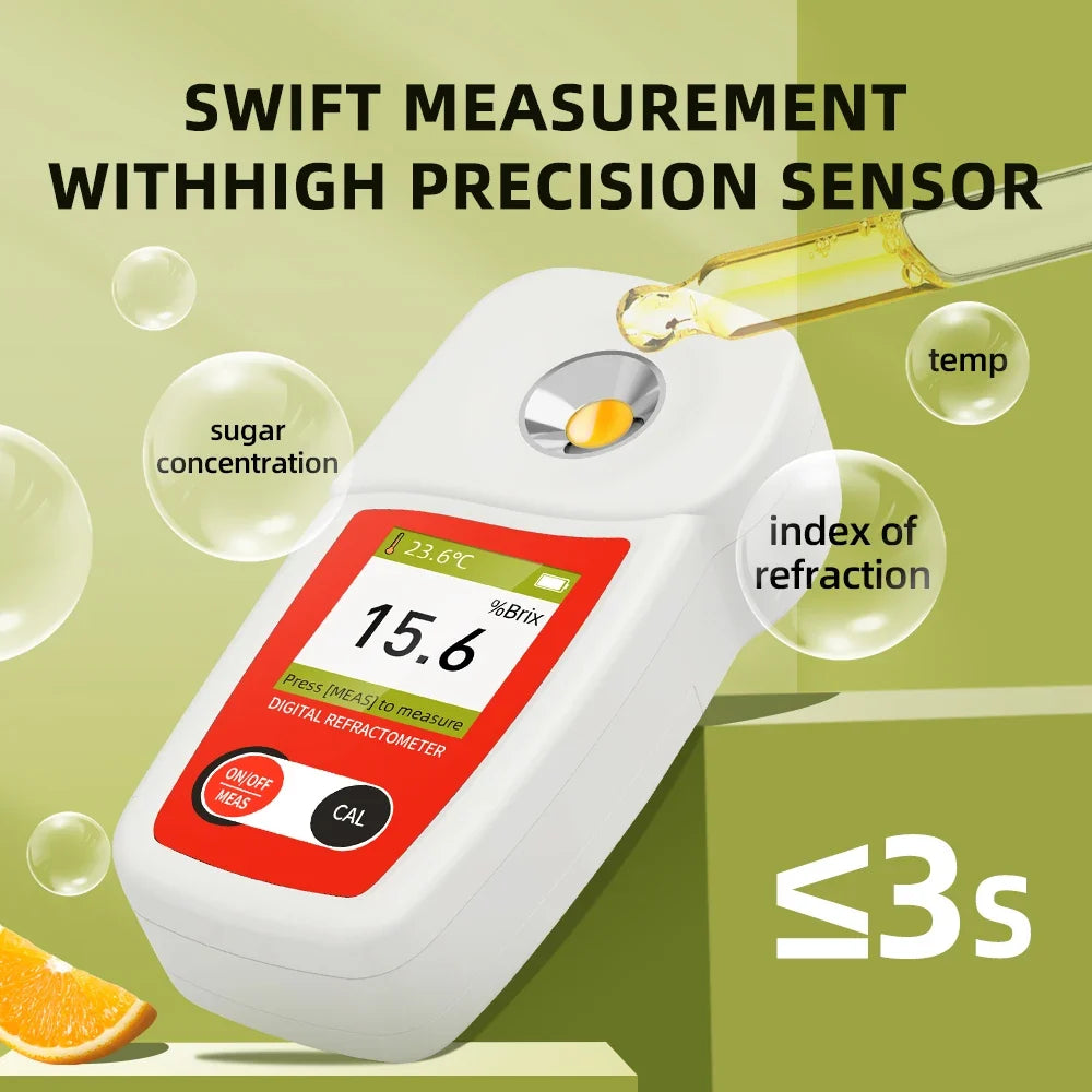 Digital Brix Refractometer Sugar Meter for Fruit & Juice
