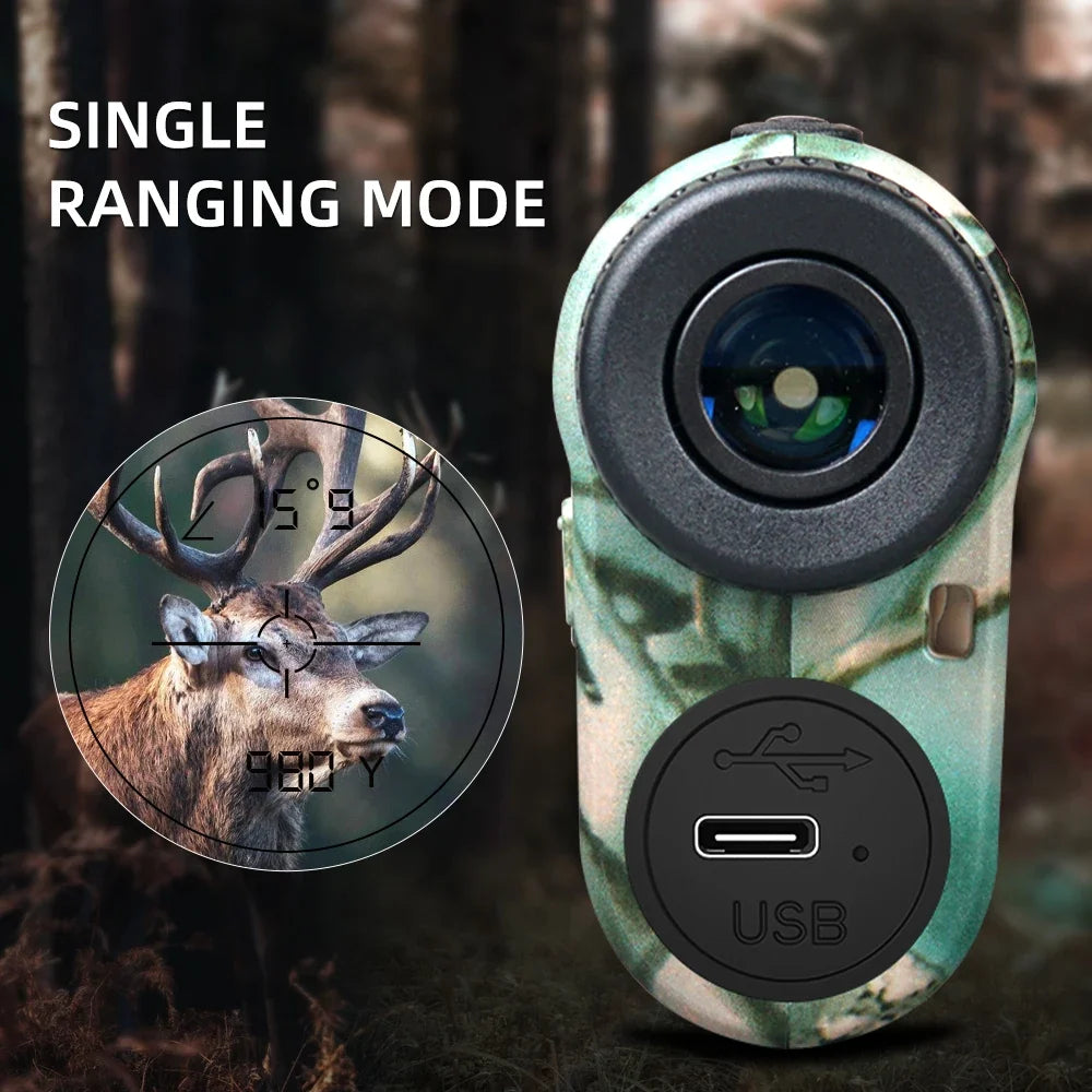1000M Laser Rangefinder USB-C Rechargeable for Hunting & Golf