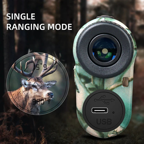 1000M Laser Rangefinder USB-C Rechargeable for Hunting & Golf