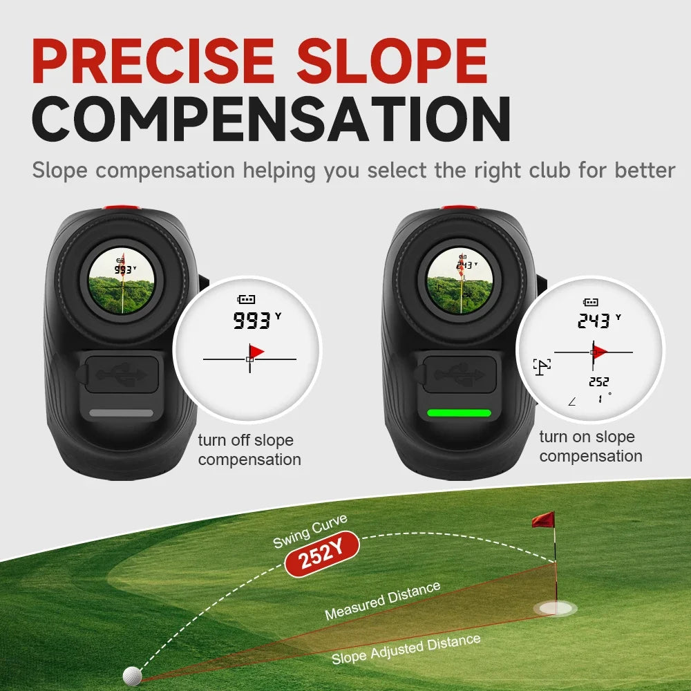 1300yd Laser Golf Rangefinder with Magnetic Mount