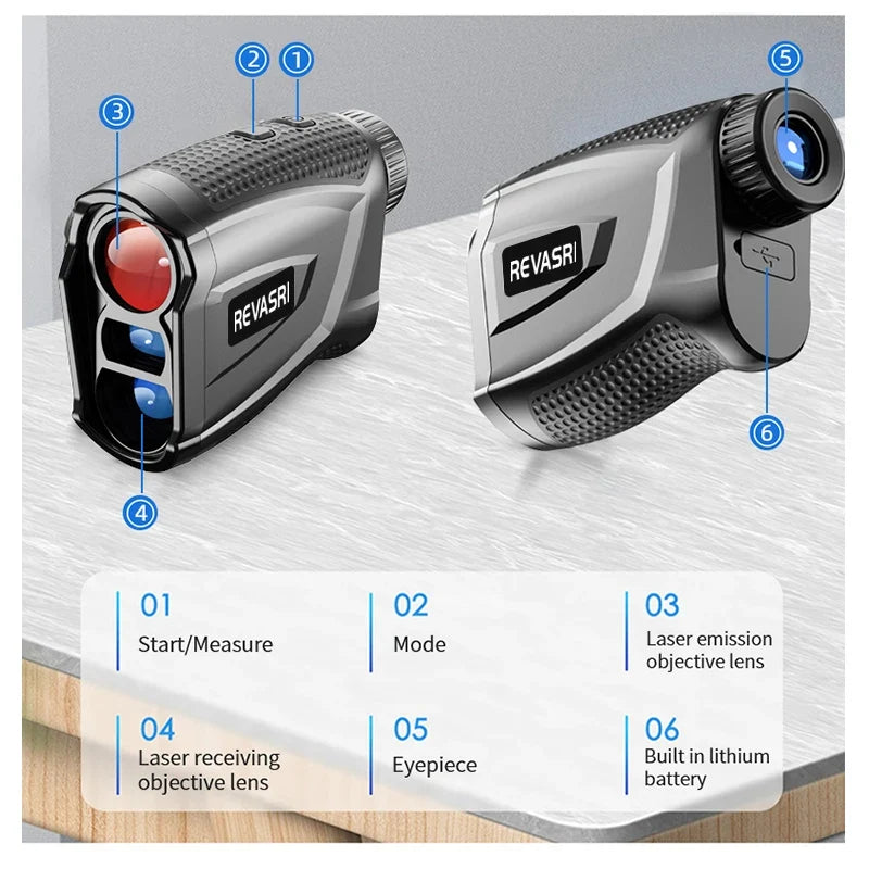 1090Y Golf Rangefinder - Magnetic Slope Flag Lock Pro