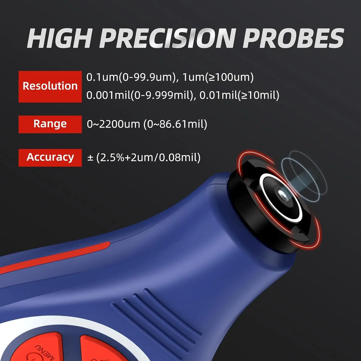 Precision Mini Coating Thickness Gauge - Digital Fe/NFe Paint Meter